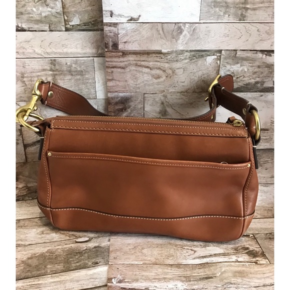 Coach Brown Leather Purse w Blue Interior - Picture 3 of 8